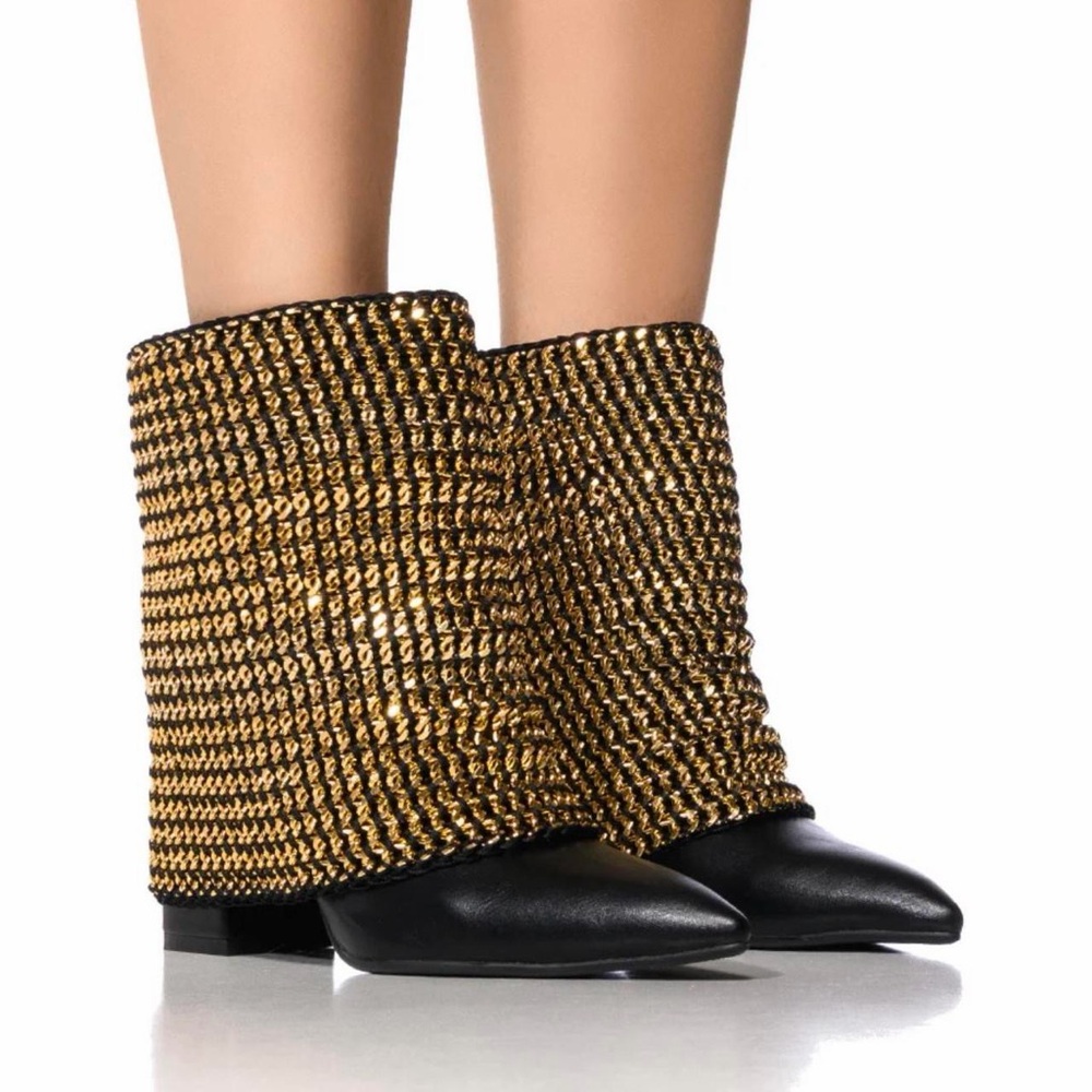 Azalea Wang Havannah Chain Covered Boots